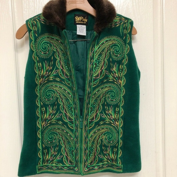BOB MACKIE WEARABLE ART WOMENS PAISLEY EMBROIDERED - Picture 1 of 6